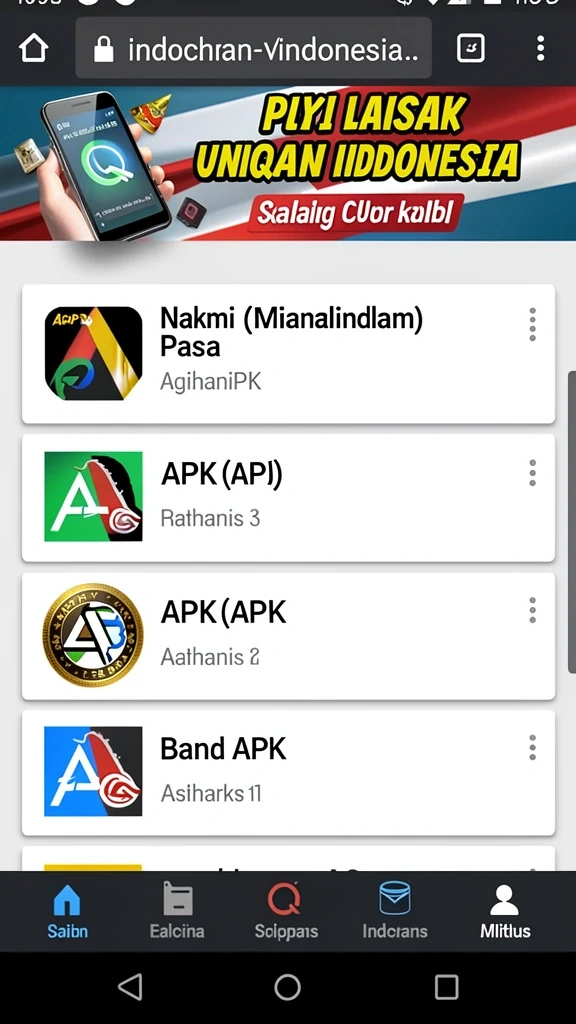 Halaman katalog dengan daftar aplikasi yang tersusun rapi.