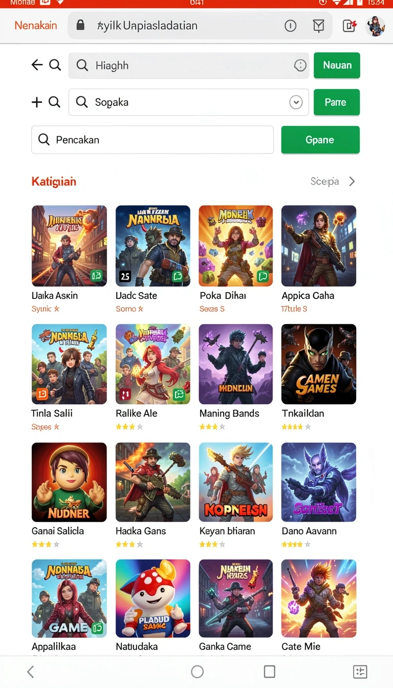 Halaman katalog dengan daftar aplikasi yang tersusun rapi.